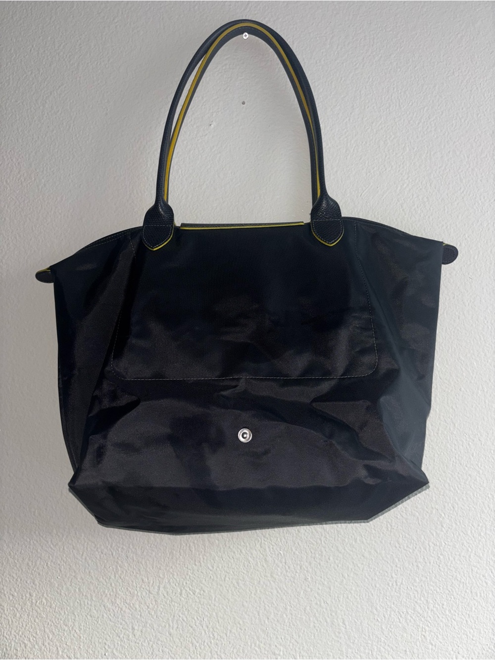 Longchamp Black Nylon Tote with Gold Accents - Picture 7 of 7